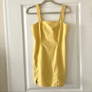 Yellow and White Striped Dress